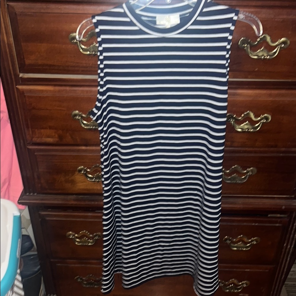 NWT- Simply southern- Sleeveless Navy and White Striped Dress